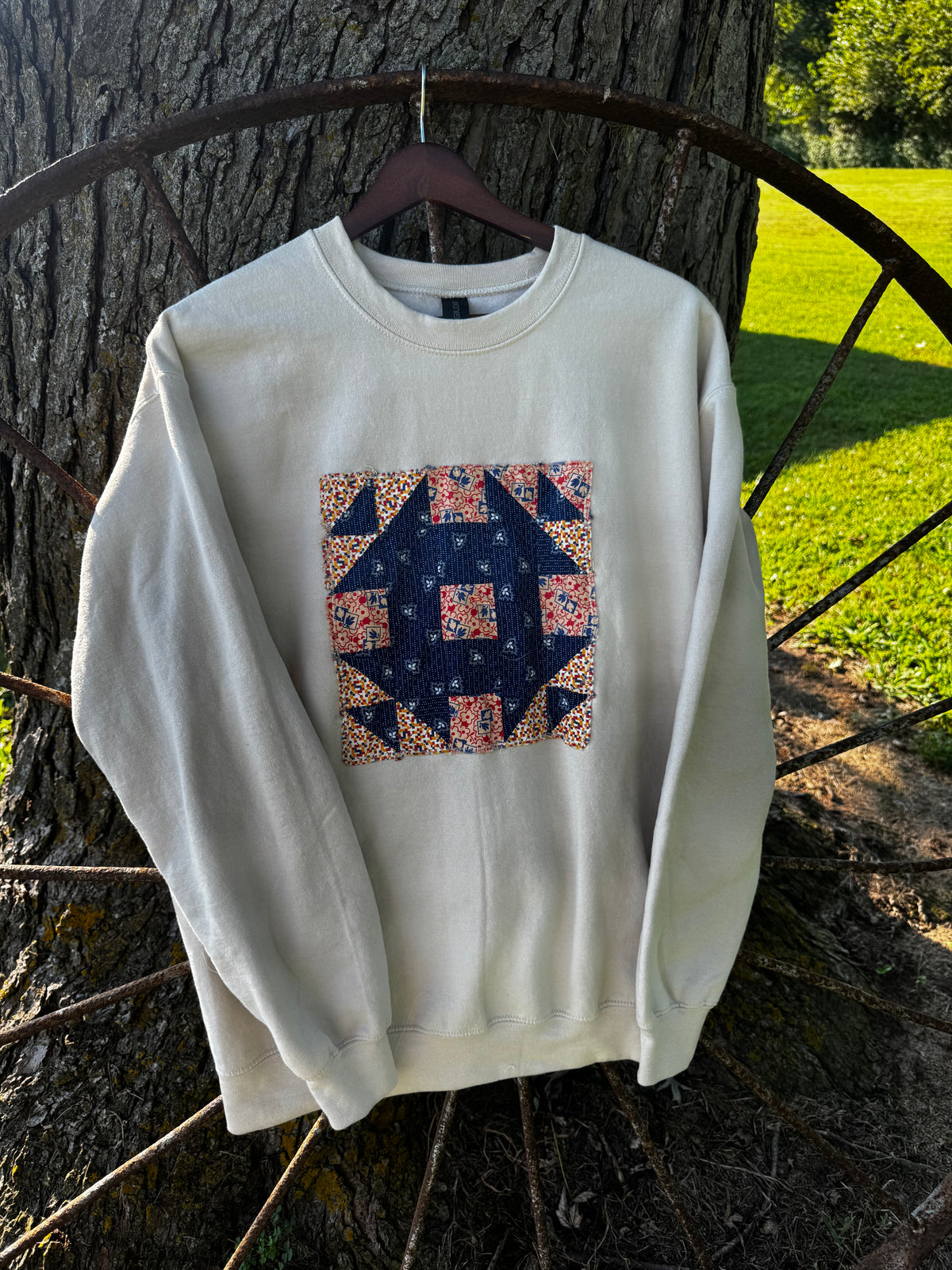 Medium Tan Quilted Crewneck