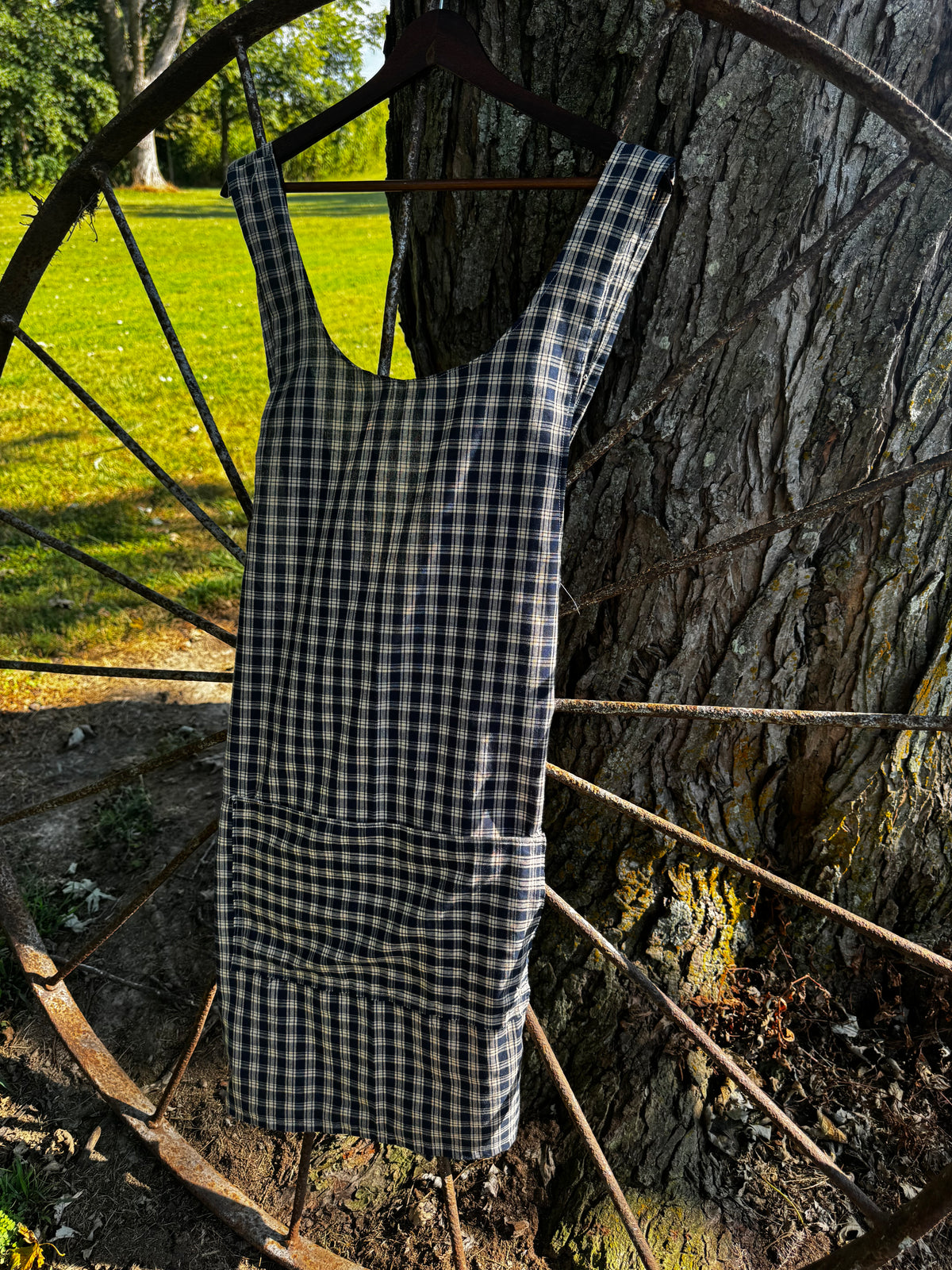 Navy Gingham w/ Front Pocket