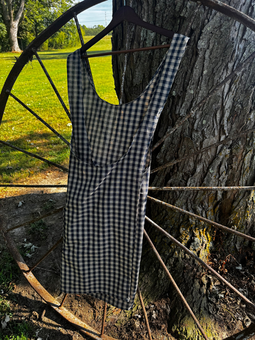 Navy Gingham w/ Front Pocket