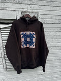 Large Brown Sweatshirt w/ Quilt Block