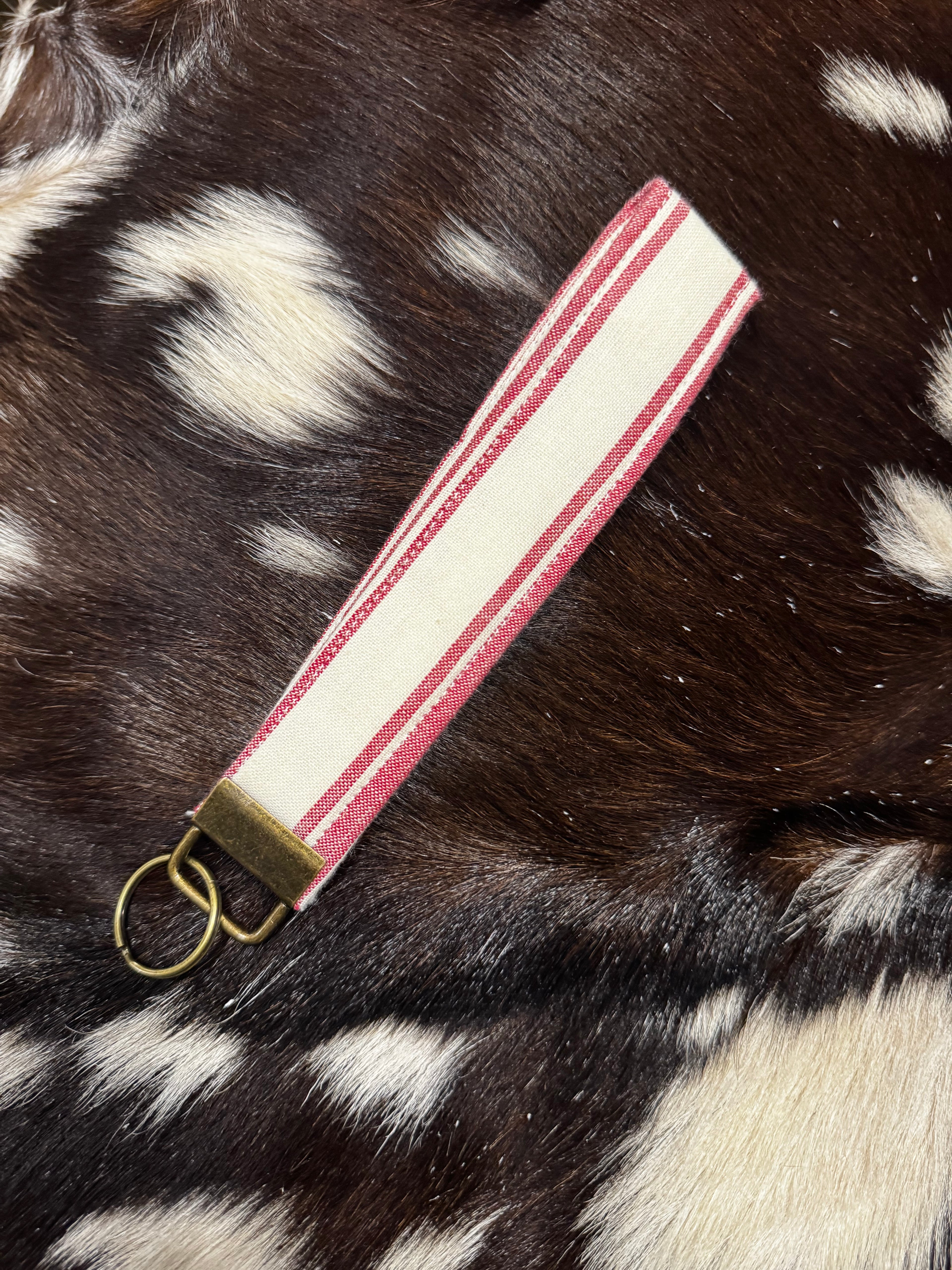 Red Stripped Keychain