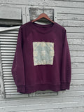 Large Maroon Quilted Crewneck
