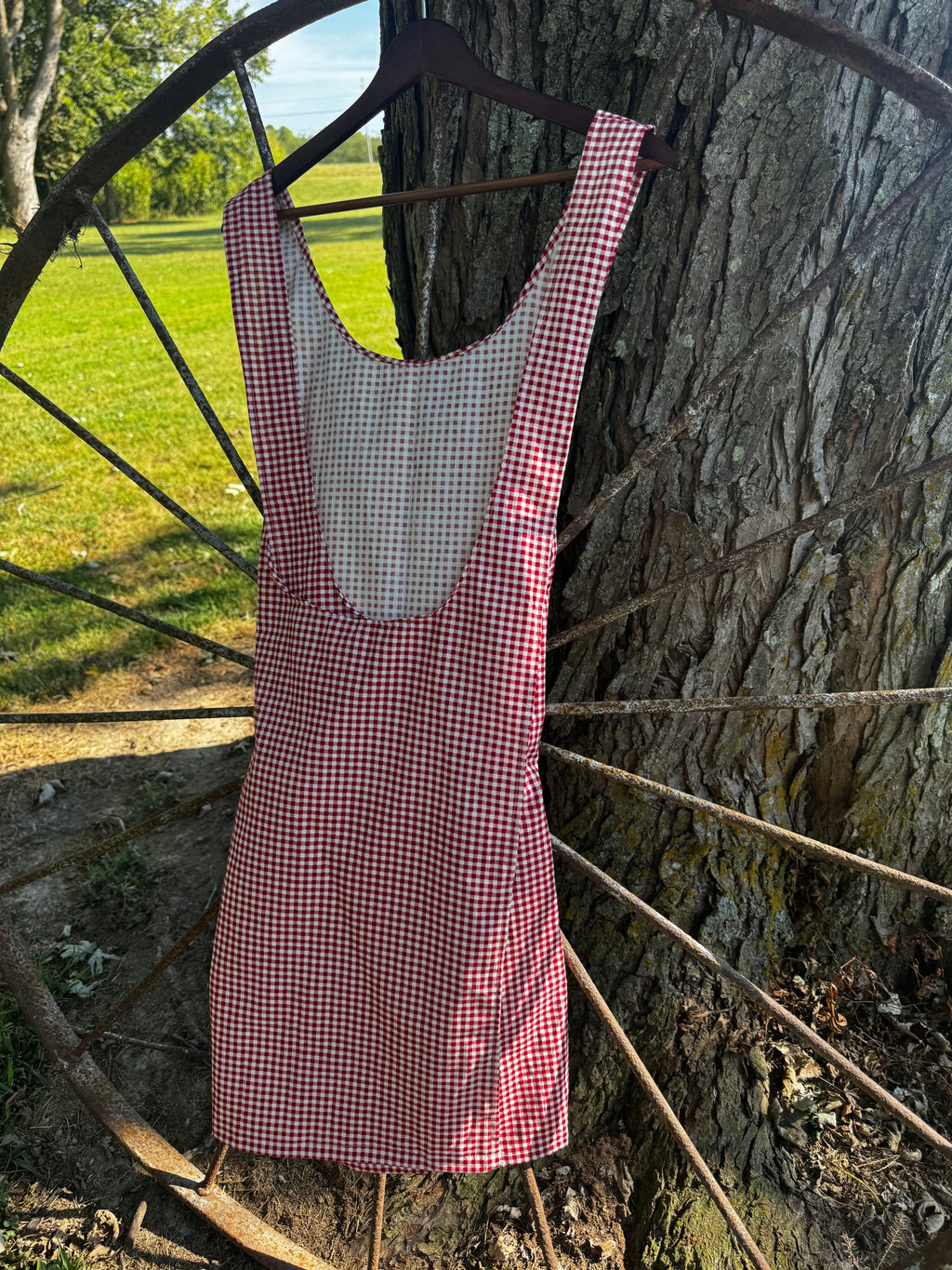 Red Gingham w/ Front Pocket