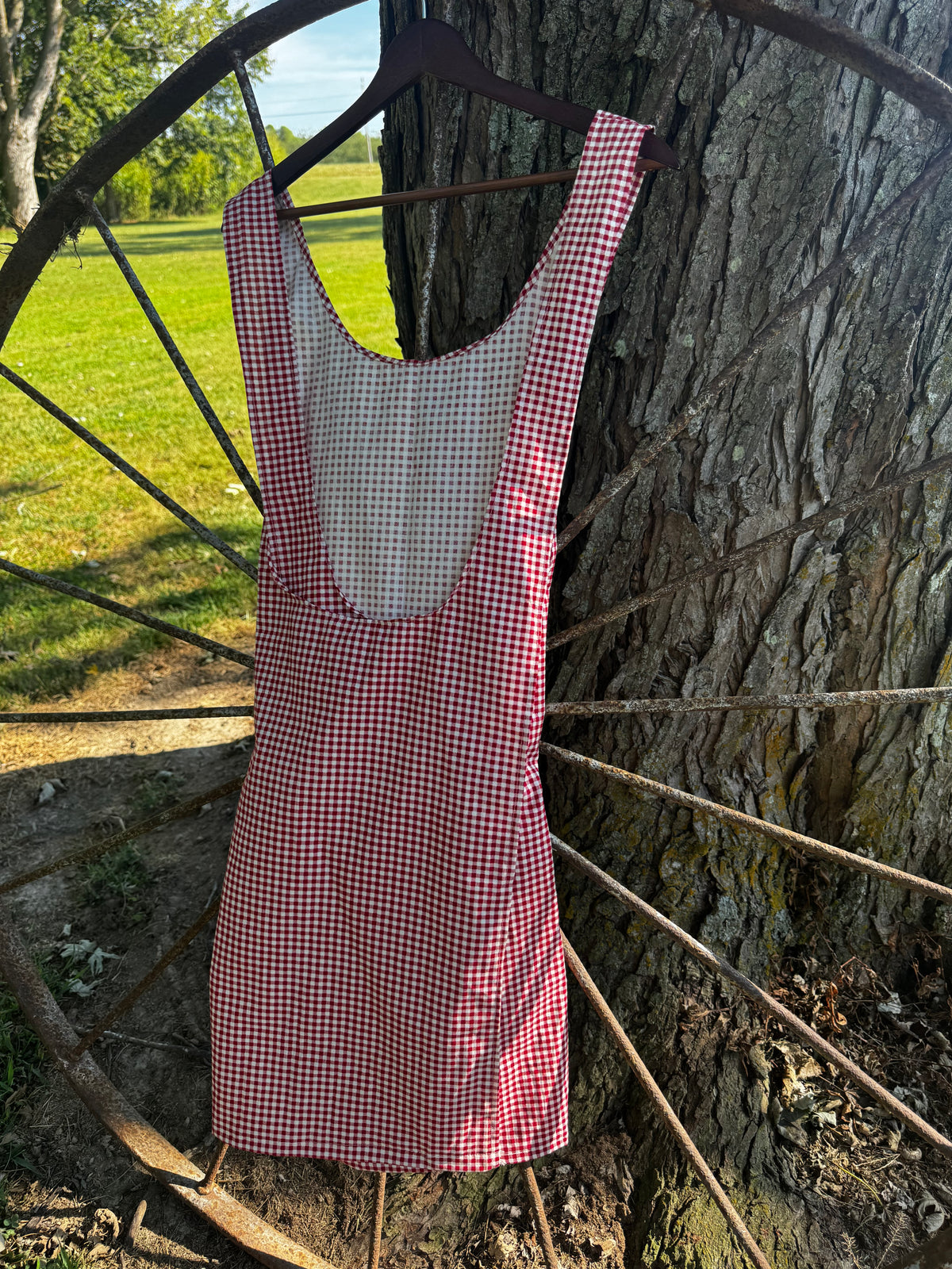 Red Gingham w/ Front Pocket