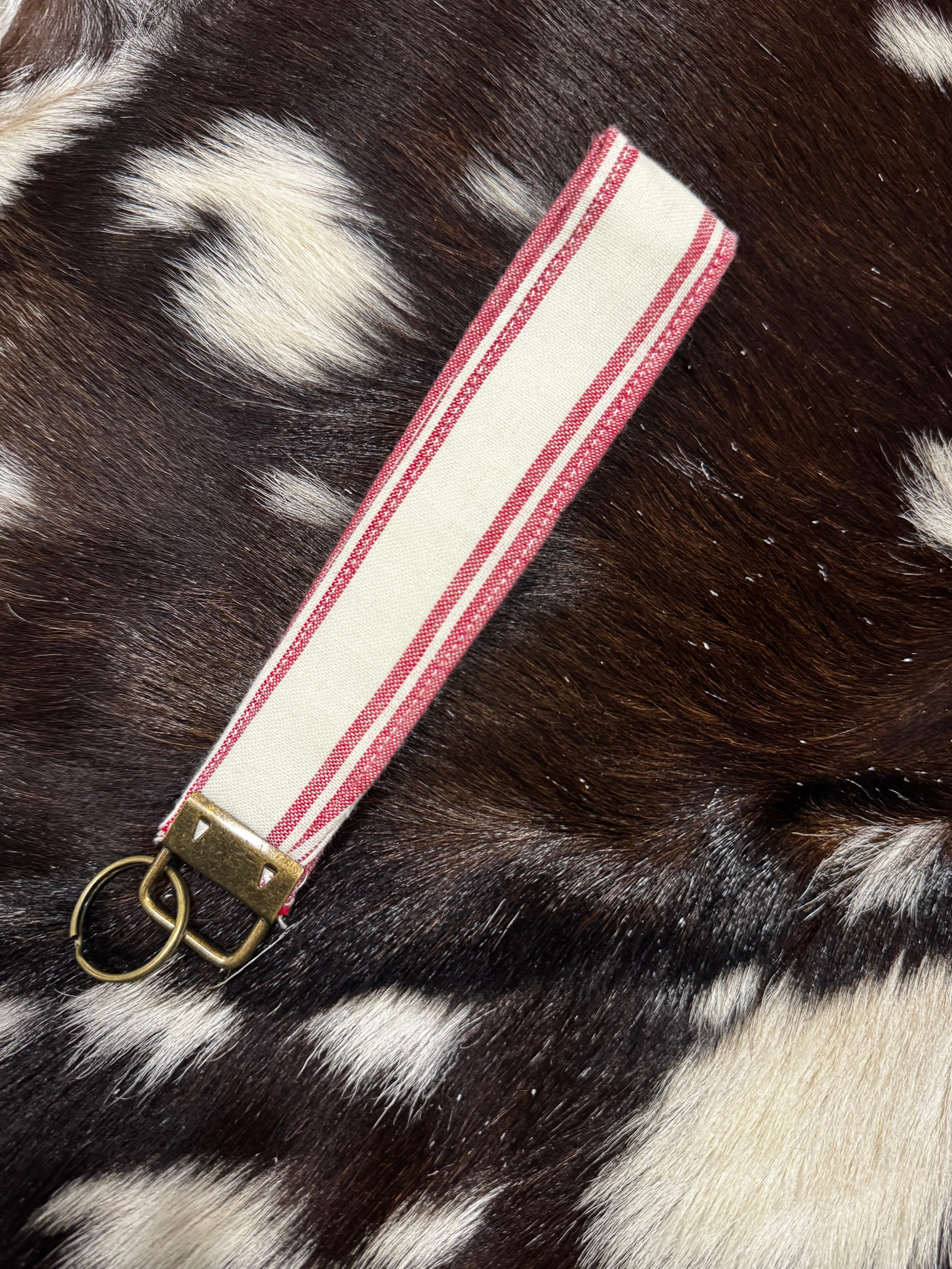 Red Stripped Keychain