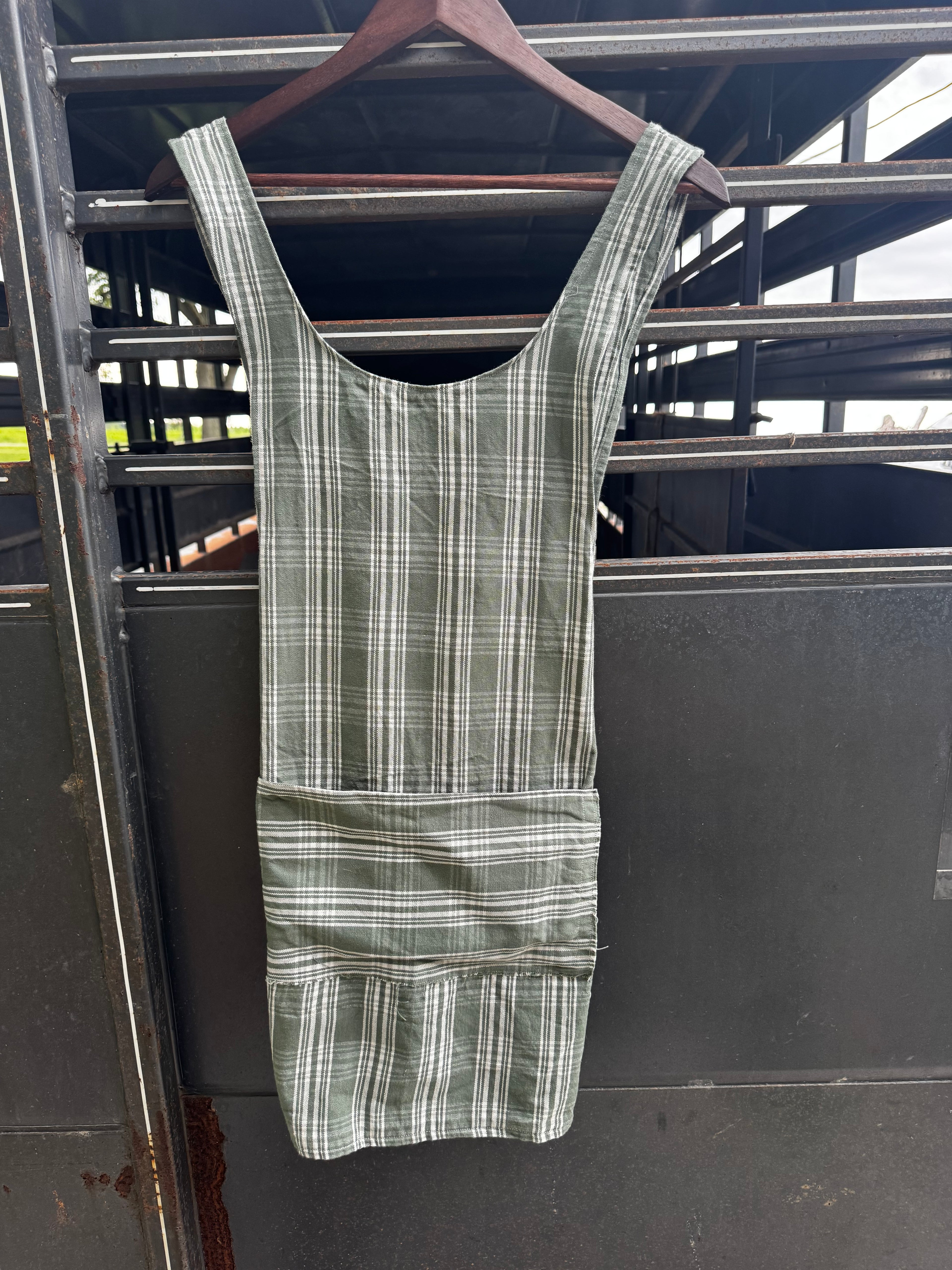 Green Plaid w Front Pocket