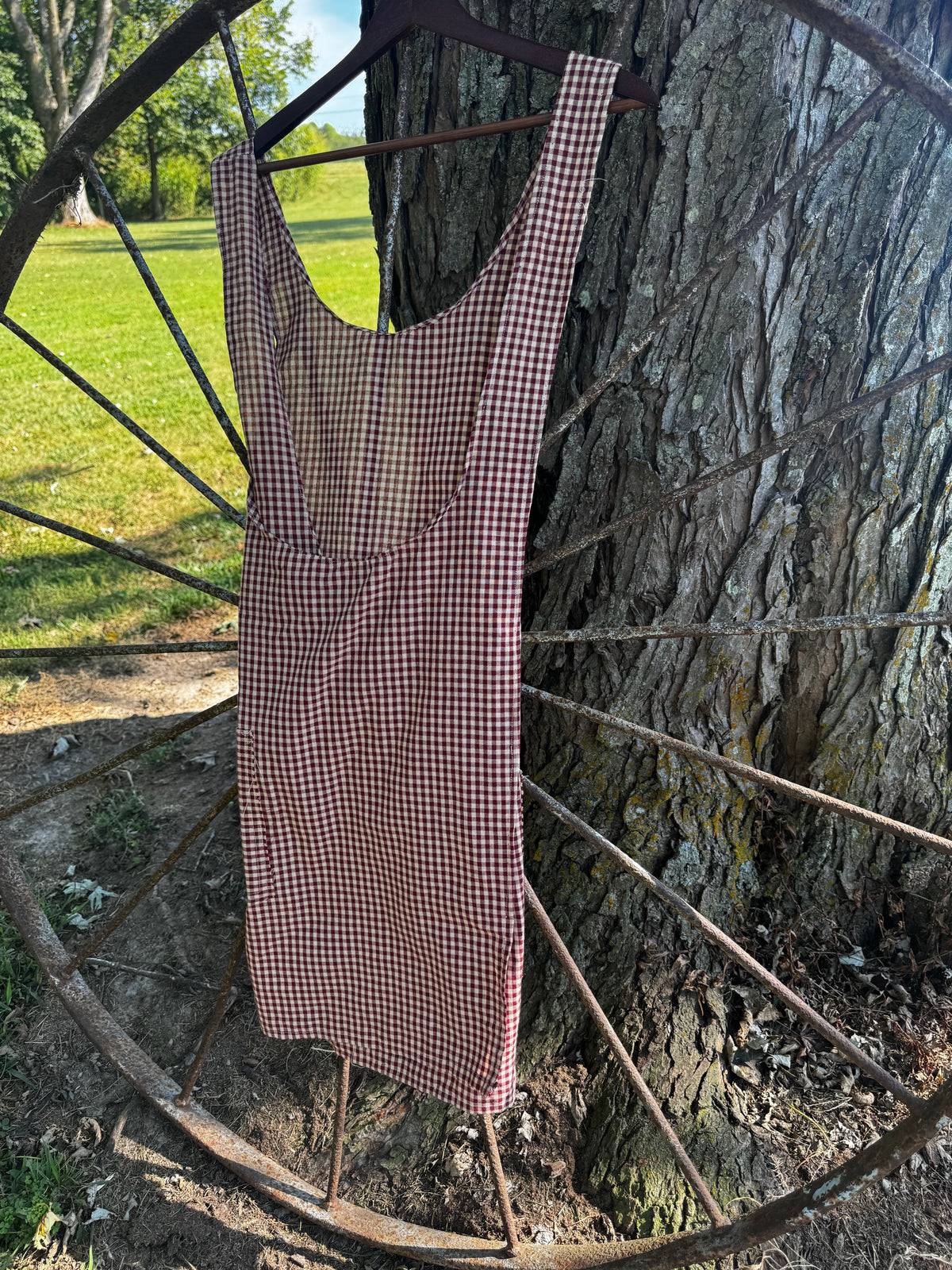 Red & Tan Gingham w Front Pocket
