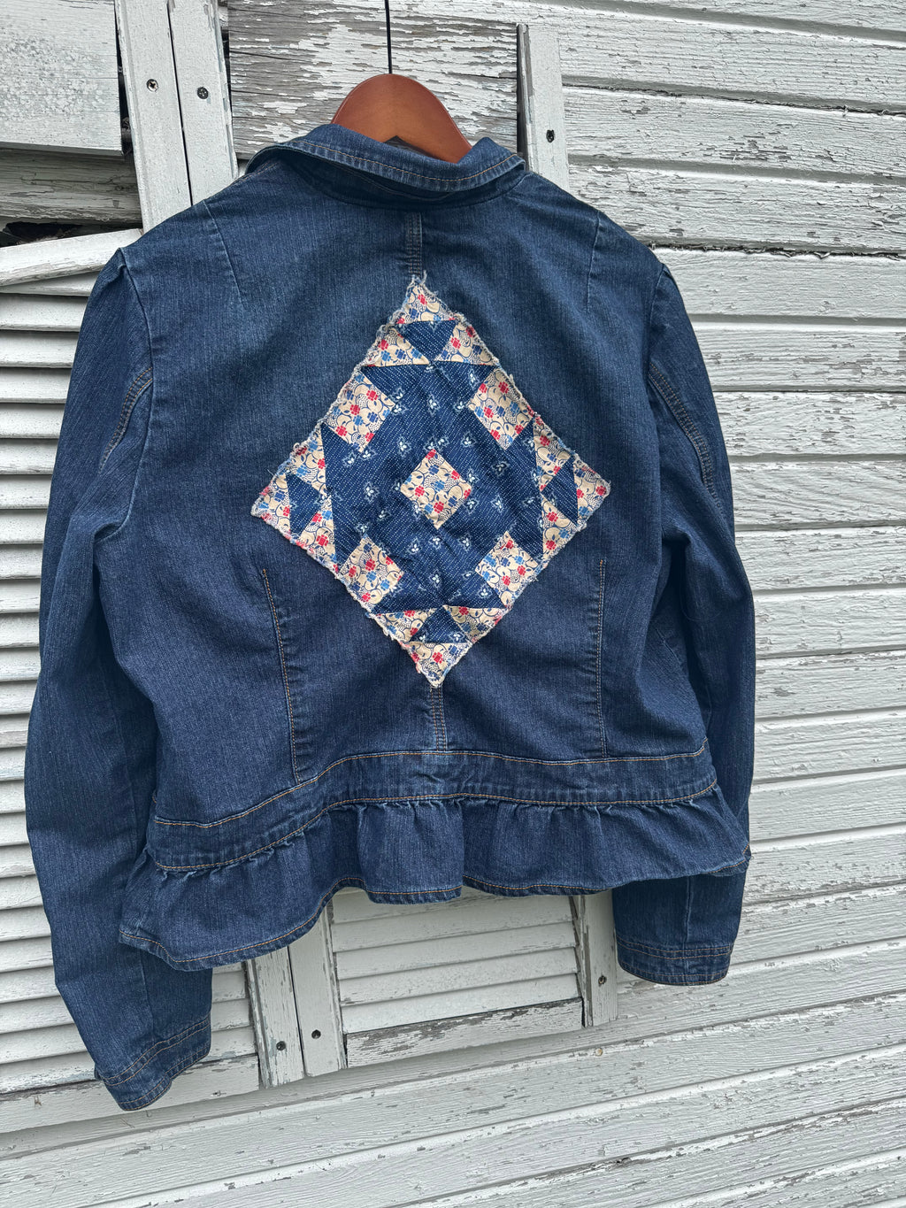 XL Denim Blazor w/ Quilt Block
