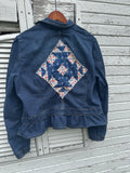 XL Denim Blazor w/ Quilt Block